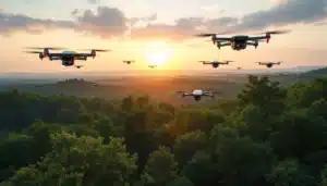 drones surveillance foret soleilcouchant