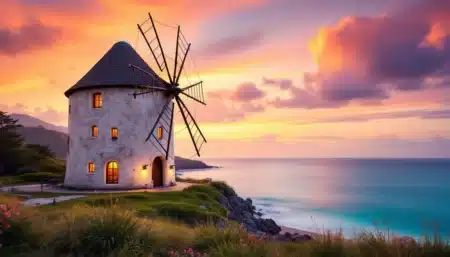 phare ou moulin coucherdesoleil