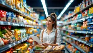 femme supermarche liste achats