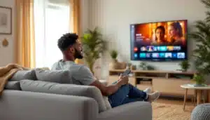 Astuces infaillibles pour trouver ta série idéale en un clin d’œil ! personne assise canape tv