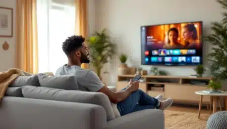 personne assise canape tv
