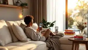 personne relaxant cocon