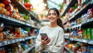 personne supermarche smartphone