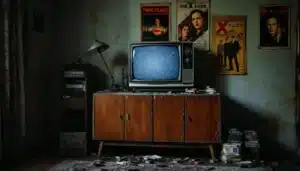 television vintage abandonnee