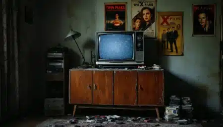 television vintage abandonnee