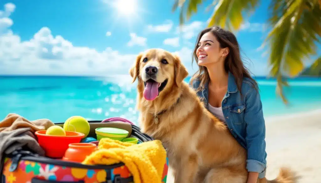 voyage chien heureux