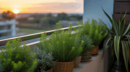 balcon jardin citronnelle sunset