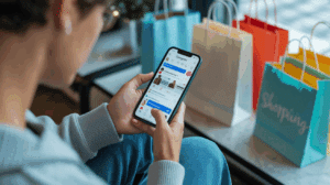 jeune personne smartphone shopping