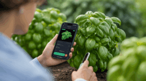 personne scannant basilic